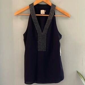 Ecru Ariah Beaded Neckline Blouse - XS - NWT